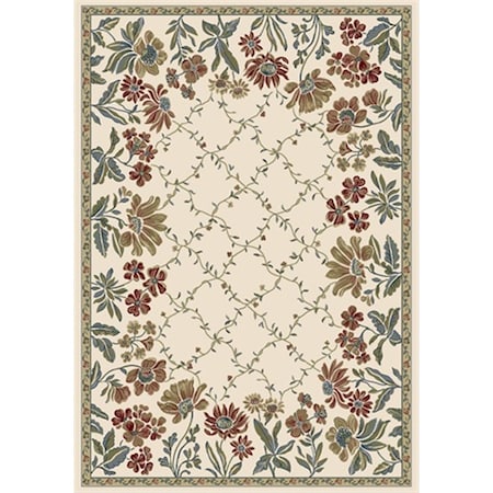 Dynamic Rugs Ancient Garden 3 ft. 11 in. x 5 ft. 7 in. 57084-6464 Rug - Ivory AN46570846464